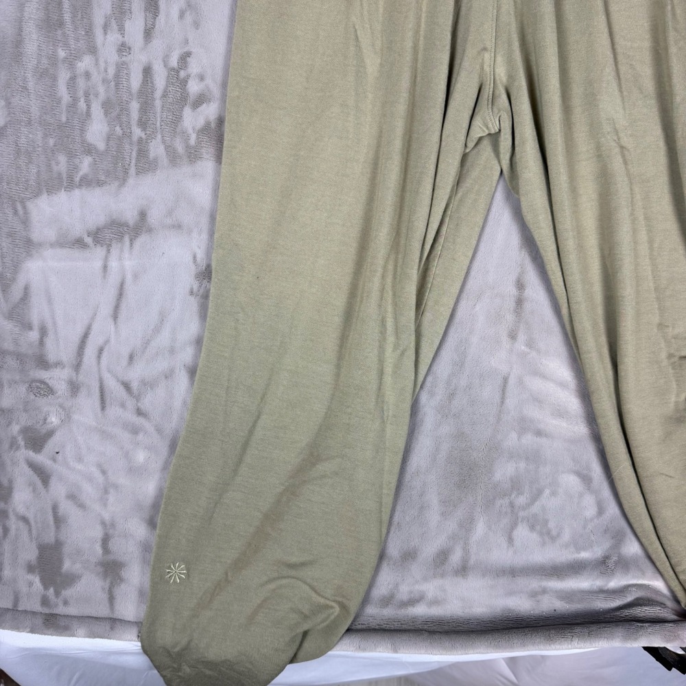 Athleta Womens Small Olive Green Racerback Knit Wide Leg Jumpsuit Loungewear - Picture 5 of 7